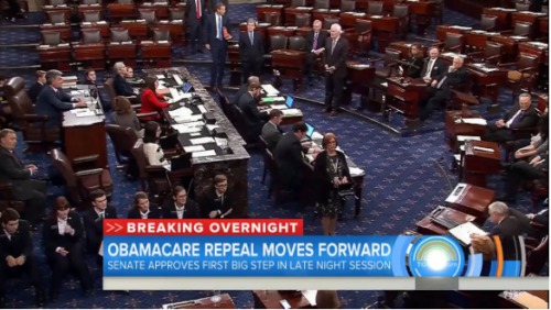美参议院深夜投票迈出废除奥巴马健保第一步
