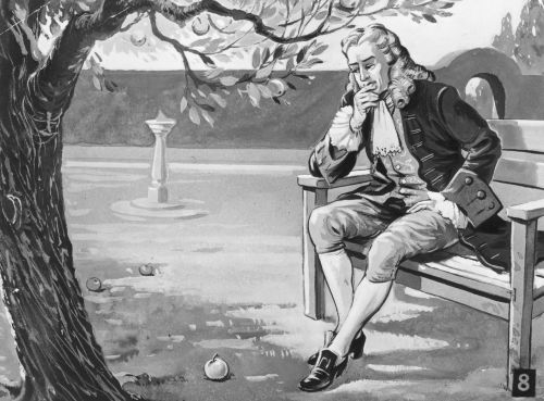 从掉落的苹果发现了万有引力定律的英国科学家伊萨克·牛顿