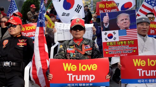 支持川普的韩国民众