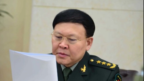2018年10月16日，中共中央軍委原委員、軍委政治工作部原主任張陽（右二）被開除黨籍。