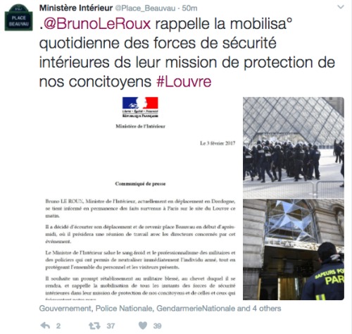 快讯：法国卢浮宫发成持刀袭击嫌犯被击中