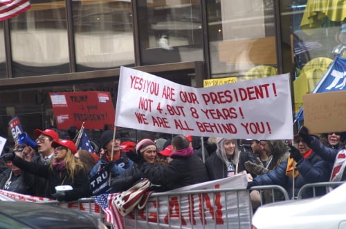 川普支持者在紐約舉行支持川普集會