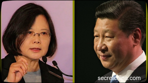 台湾总统蔡英文（左）与习近平（右） 