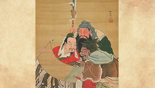 刘备、关羽、张飞三人的桃园三结义。（图片来源：维基百科）