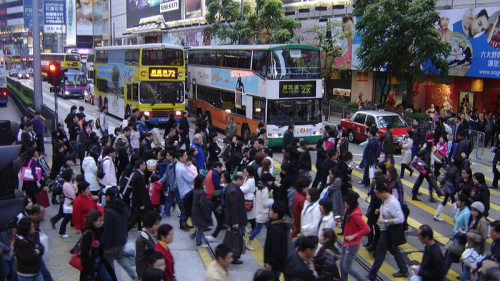 香港街头下班人潮