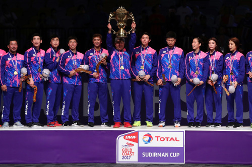 第15届苏迪曼杯世界羽毛球混合团体锦标赛韩国队获得冠军