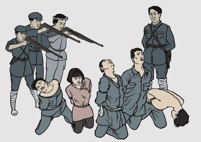 上个世纪30年代 ，中共在苏区肃反时大规模自相残杀。