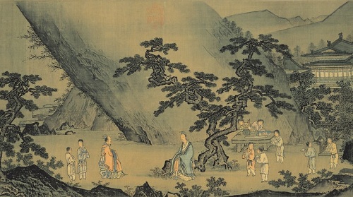 石芮《轩辕问道图》之黄帝拜访仙人广成子。