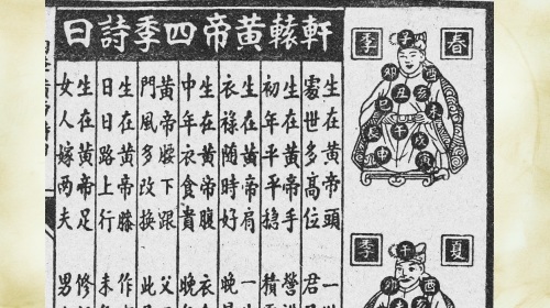 中國是一個詩詞的國度，圖為軒轅黃帝的四季詩。（|圖片來源:  維基百科）