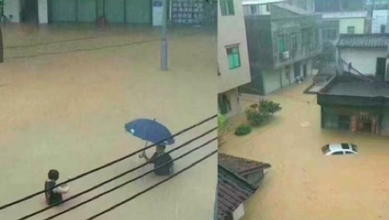 暴雨袭广州洪水20年一遇