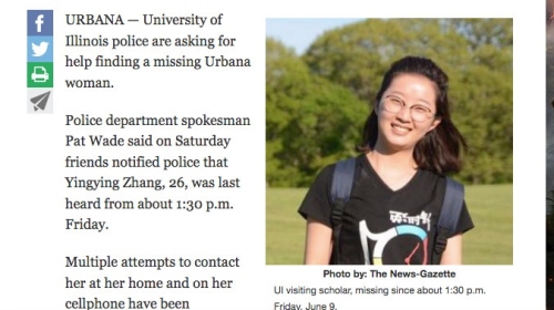 抵美僅一月華裔女交流生離奇失蹤
