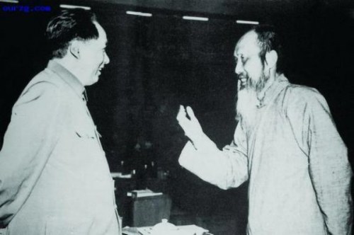 毛泽东会见民盟主席张澜。（网络图片）