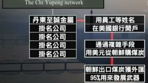中國丹東的「遲玉鵬網路」概述圖。