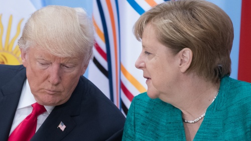 川普、默克爾在漢堡G20