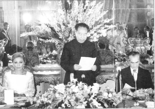 1979年，華國鋒在穆罕默德一場晚宴上講話。