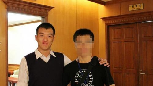 來自中國遼寧省本溪市的陸生周泓旭（左）被臺北地檢署起訴