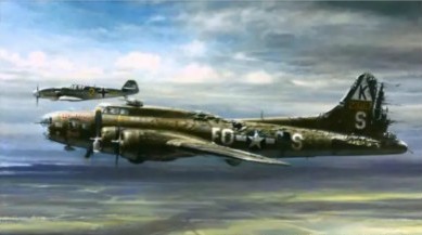 德军战斗机为美军轰炸机伴飞。