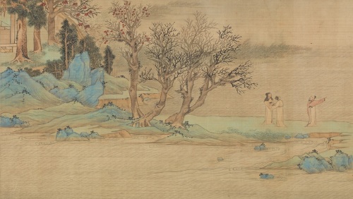多人认为苏轼的《江城子･密州出猎》，意义重大。图为以苏轼〈后赤壁赋〉为文本，描绘苏轼与二友人复游赤壁、登绝壁等情节，充满着浪漫的情调。