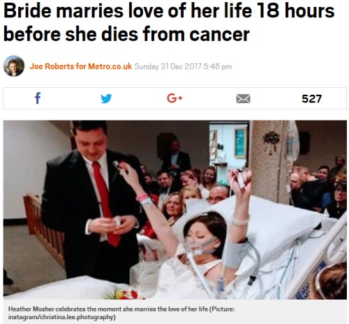 真爱感动众人美癌末新娘完婚后18小时辞世