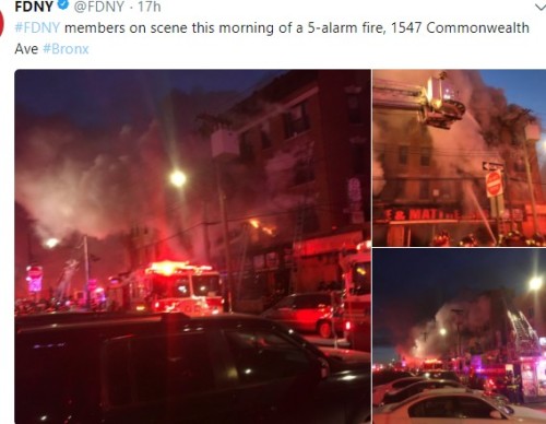紐約公寓大火23傷 包括9名孩童
