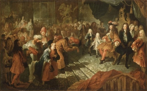 十七世紀的歐洲可說是路易十四獨領風騷的時代，圖爲波斯使臣向路易十四進獻。