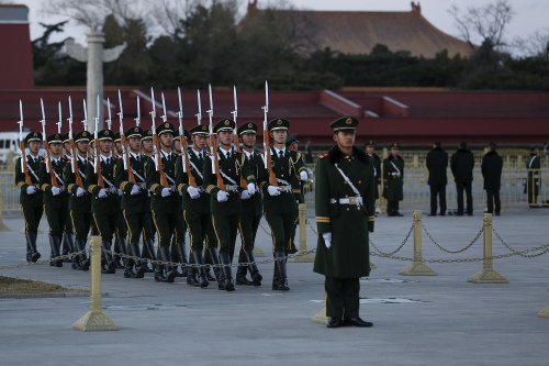 武警天安门国旗护卫队番号已取消，整体转隶军方三军仪仗队。