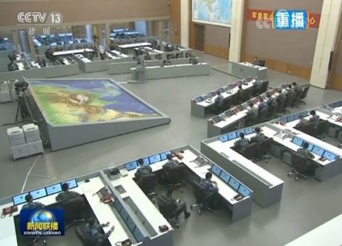 中共中央军委联合作战指挥中心部分内景曝光。