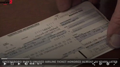约翰找出的旧式机票