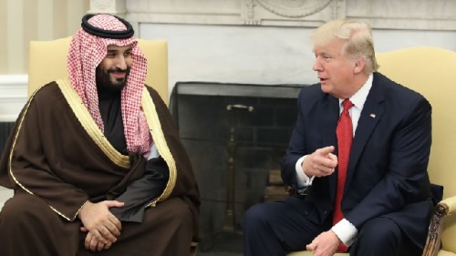 美國總統川普與沙烏地阿拉伯王儲薩勒曼