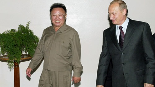 朝鮮國防委員長金正日與俄羅斯總統普京。