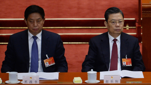 两名现任政治局常委栗战书和赵乐际。