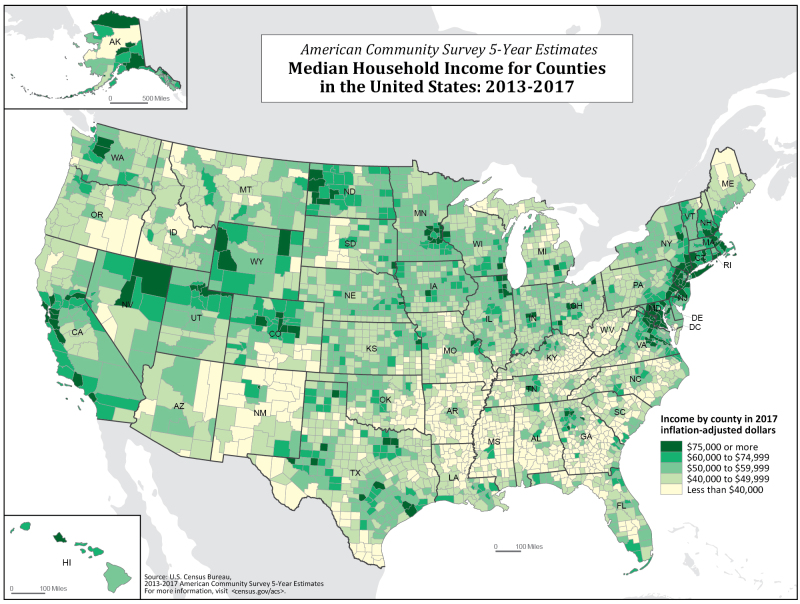 美國家庭收入最高的前10個縣一半都在這個州