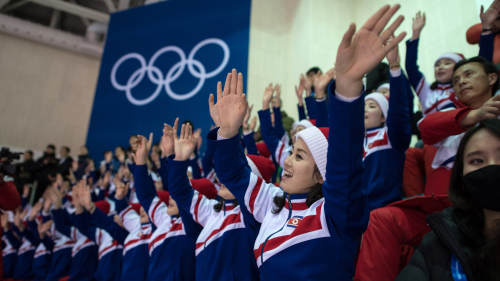 韓國平昌冬奧會的朝鮮啦啦隊。