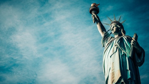 美国自由女神像。