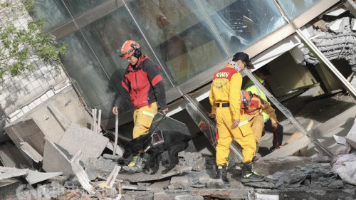花莲大地震已进入第3天，余震不断，搜救人员持续全力寻找生还者。