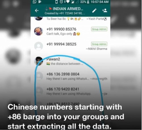 印度陸軍推文發佈影片指控，中國駭客藉由即時通訊軟體WhatsApp鎖定印度用戶，以竊取資料