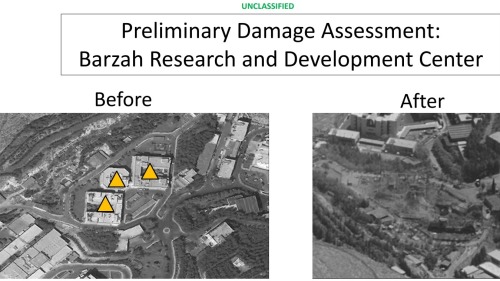 76枚導彈攻擊了疑似在研發化武的大馬士革巴爾札赫區（Barzah）科學研究中心，包括57枚戰斧巡弋導彈，和19枚AGM-158B JASSM-ER型聯合空對地距外導彈。