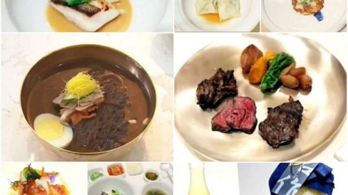24日韓國總統府青瓦臺所公布的韓朝領袖高峰會晚宴菜單