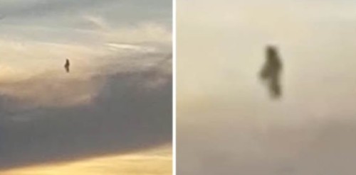 巴西“人形”不明飞行物像一个人在空中