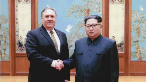 美國國務卿蓬佩奧與朝鮮領導人金正恩