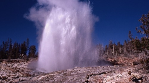 黄石火山活跃世上最大间歇泉喷发