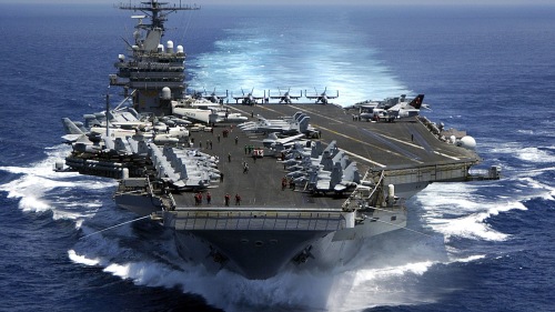 美国海军作战部长吉尔代上将说，他们已做好必须与中国开战的的准备。图为美国海军尼米茲級（Nimitz）卡爾文森號航空母艦（USS Carl Vinson）（图片来源：Getty Images）