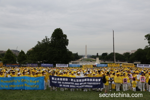 6月20日，约6500名来自世界各地的法轮功学员在美国首都华盛顿DC举行盛大集会游行活动