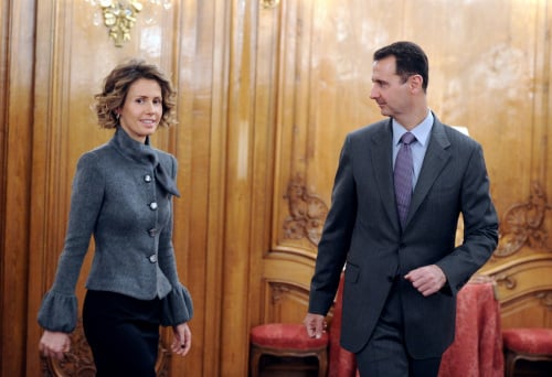 叙利亚总统阿萨德与妻子阿斯玛