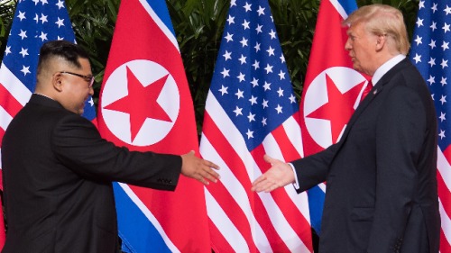 美國總統川普和朝鮮最高領導人金正恩