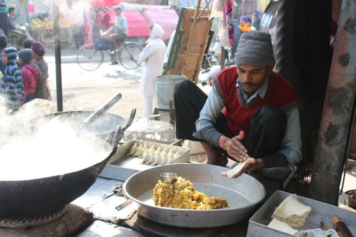 印度街頭賣小吃的小販