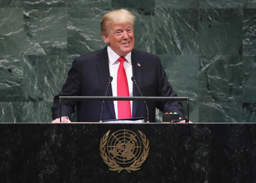 2018年9月25日，川普在聯合國發表演說