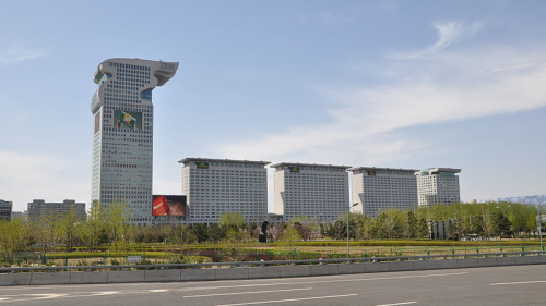從東側奧林匹克公園拍攝的北京盤古大觀