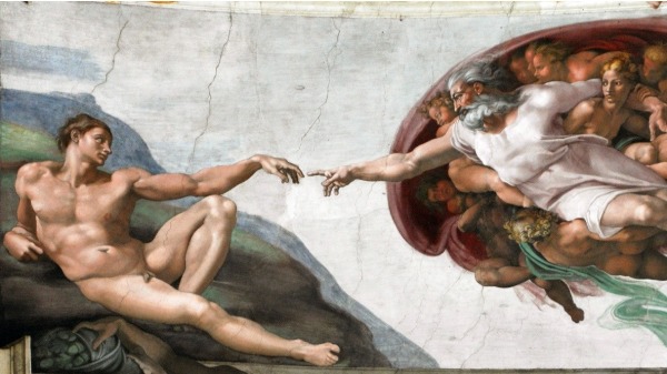米开朗基罗所画的“创世纪”。
