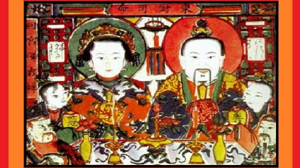 中国年画灶神。